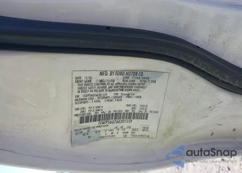 2006 Ford Taurus Sel z USA, uszkodzony, nr VIN 1FAFP56U76A201559